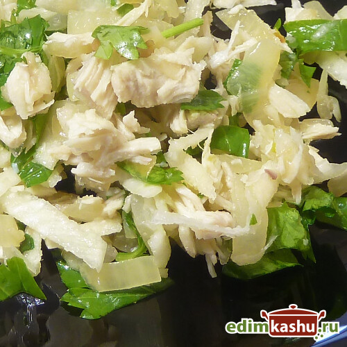 Мясные салаты с редькой