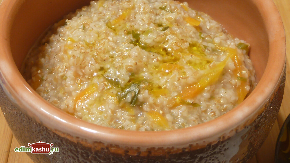 Пшеничная каша на воде с овощами