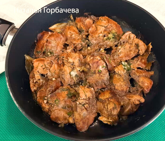 Куриная печень на сковороде