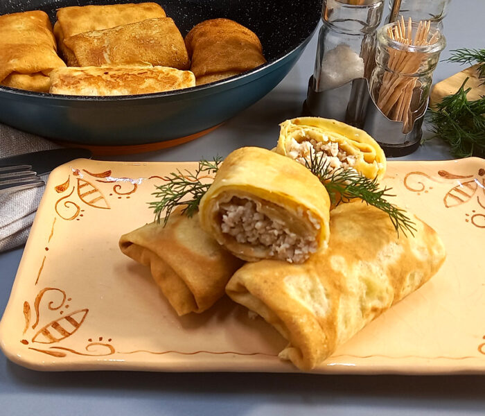 Блины с мясом. Вкусно и просто!